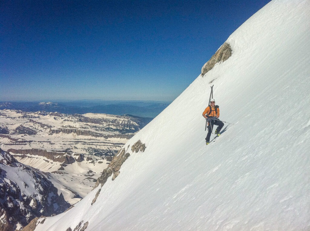 Matt Turley climbs the Grand Teton to ski